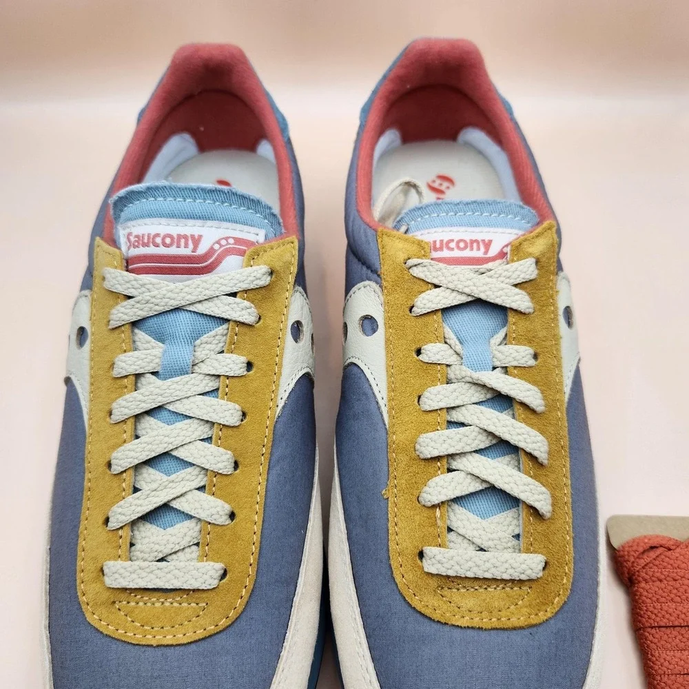 Saucony Trainer 80 Shoes Mens Size 10.5 Blue Tan Originals Sneakers S70985-1